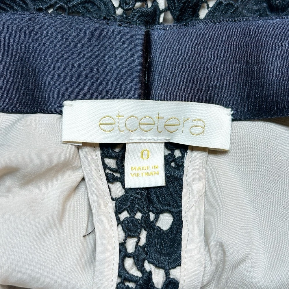 Etcetera Women's Black Floral Lace Pants Ranunculus Size 0 - Picture 4 of 12
